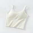 thumbnail image 1 of Jjayotai Women's V Neck Crop Cami Top, Ribbed Knit Spaghetti Strap Sleeveless Vest, Workout Fitness Casual Basic Crop Shirts, Tank Top with Built in Bra White^ XL, 1 of 7