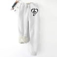thumbnail image 1 of Jjayotai Women's Warm Sherpa Lined Athletic Sweatpants, High Waisted Jogger Pants, Fleece Lined Winter Thicken Outdoor Long Pants White S, 1 of 3