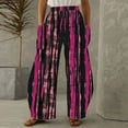 thumbnail image 1 of Jjayotai Women's Wide Leg Boho Pants, Smock High Waist Yoga Palazzo Trousers, Summer Beach Pants Hot Pink M, 1 of 5