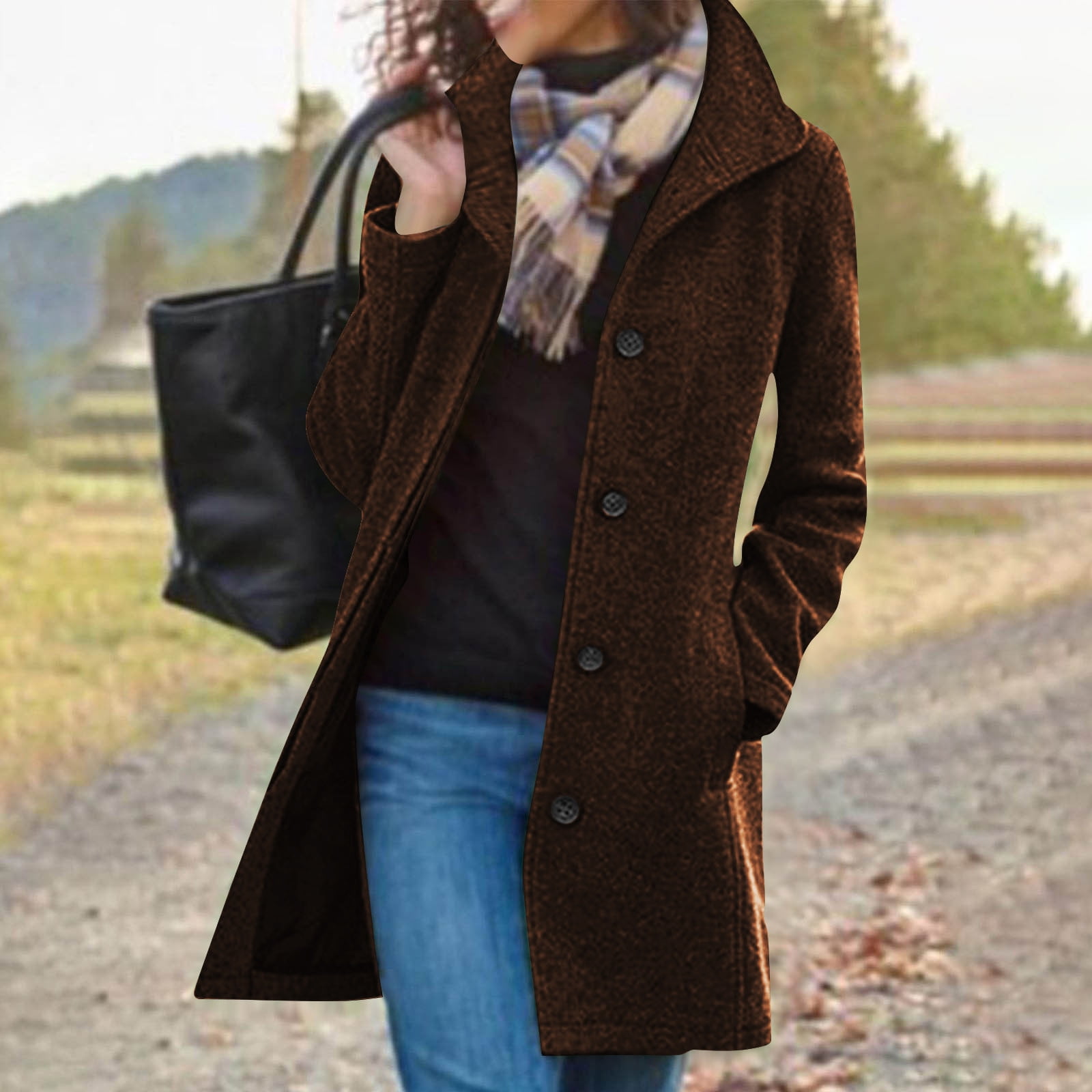 Jjayotai Women's Winter Wool Blend Pea Coat Clearance, Stand