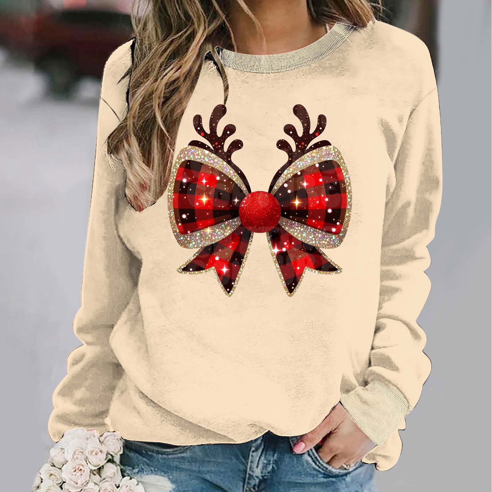 Jjayotai Christmas Sweatshirt, Women's Oversized Sweatshirt, Funny