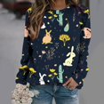 thumbnail image 1 of Jjayotai Womens Easter Bunny Oversized Sweatshirt Clearance, Casual Loose Fit Cute Easter Egg Tops, Oversized Long Sleeve Shirt Black-3 XXXL, 1 of 3
