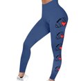thumbnail image 1 of Jjayotai Womens Football Leggings, Tummy Control High Waist Yoga Pants, Workout Running Gym Leggings, Compression Yoga Pants Blue L, 1 of 3
