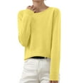 thumbnail image 1 of Jjayotai Womens Pullover Sweater, Fashion Long Sleeve Knitted Lightweight Thermal Tops, Soft Warm Crochet Work Sweater Clothes Yellow XXXL, 1 of 6