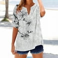 thumbnail image 1 of Jjayotai Womens Short Sleeve Summer Tops, Casual V Neck Button Down Shirts, Loose Fitted Boho Graphic Tees Fashion, Blouses for Women Dressy Casual Multicolor^1 M, 1 of 5