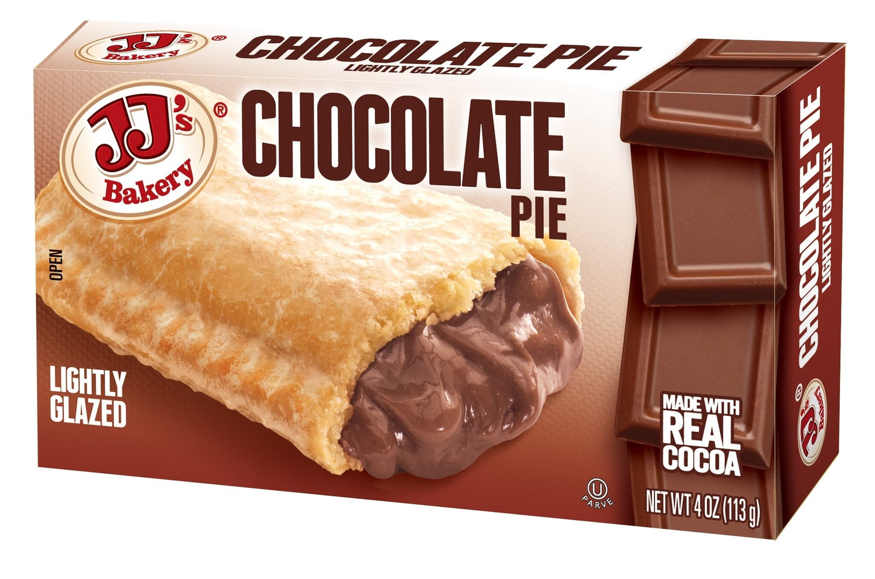 JJ's Bakery Chocolate Snack Pies, Individual Dessert, Fresh-Baked, Perfect for Snacks, Nut-Free, Kosher Parve, 4 Oz Each (Pack of 6)
