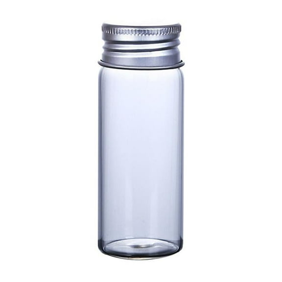 Jkapagzy Mini #TRANSPARENT# Glass Bottles Aluminium Empty Storage Vials Containers Supplies Liquid D6G0 Jars Sample P4P7