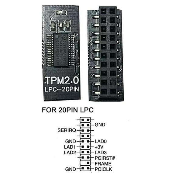Jkapagzy Tpm2.0 Security Module Supports Multi-brand Motherboards 20-1pin 12 1 Fast Y9V5
