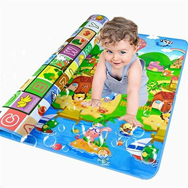 Jkerther Baby Play Mat, Foam Activity Mat, Reversible Waterproof Crawling Mat for Infants and