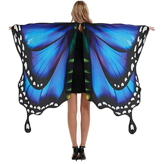Jkerther Halloween Costumes for Women Butterfly Wings Costume Butterfly Ladies Cape Fairy Shawl Set