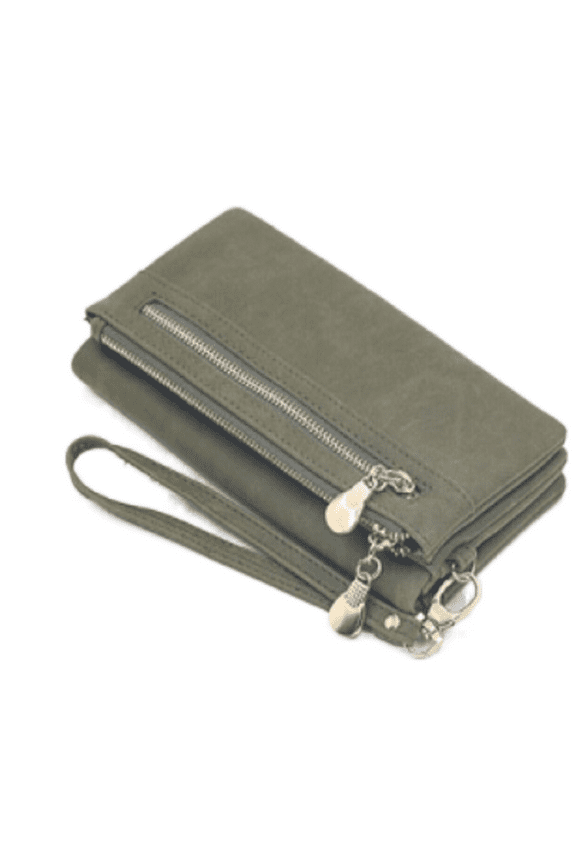 Lightweight Female Vintage Wristlet Wallet, Green