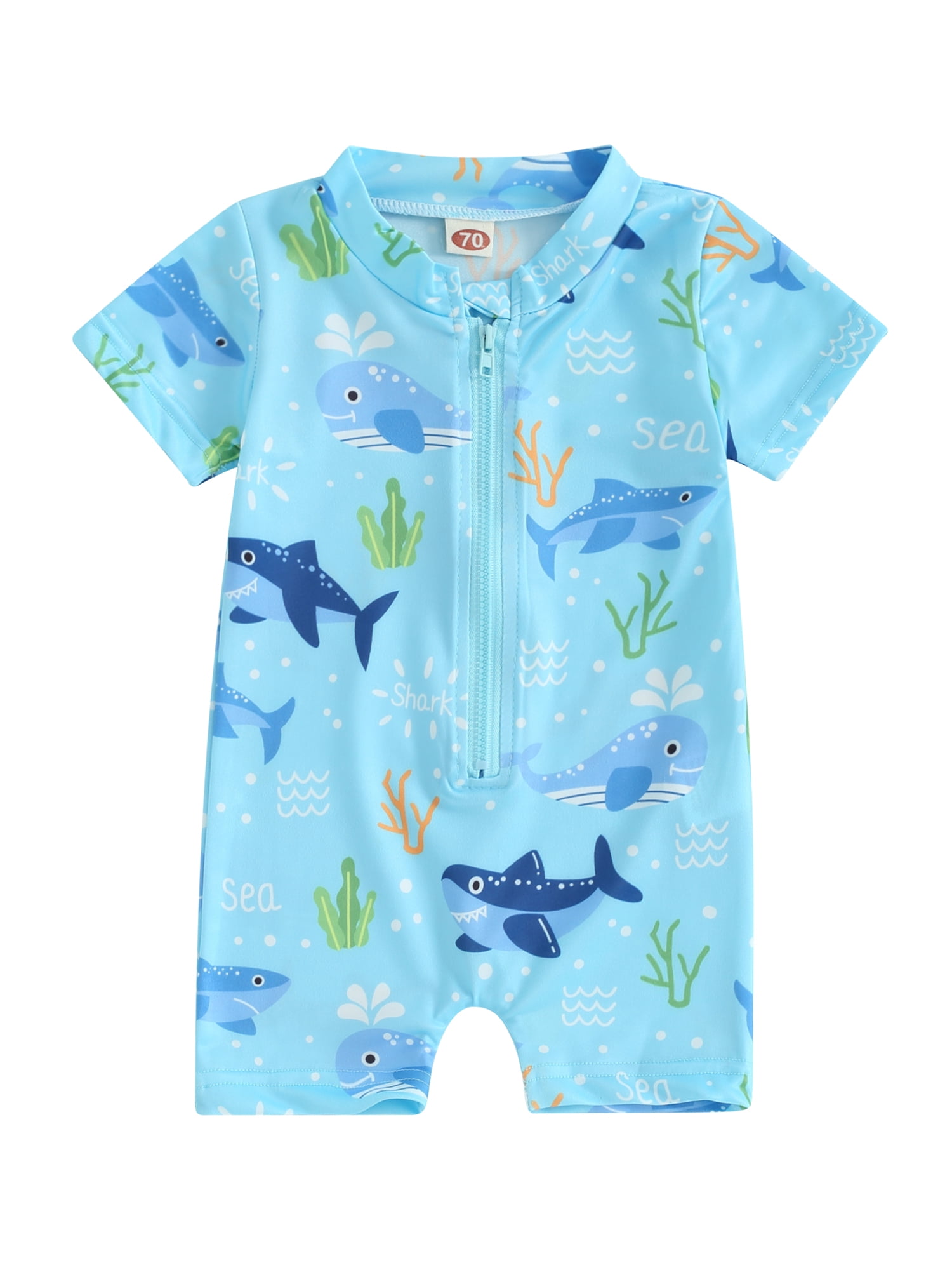 Jkerther Newborn Infant Baby Boy Rash Guard Swimsuit One Piece Zipper