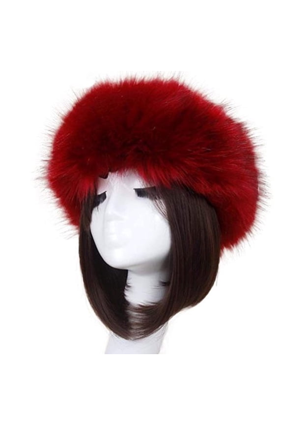 Thick Fluffy Russian Cap Faux Fur Headband Hat Winter Earwarmer Ski Hats For Women