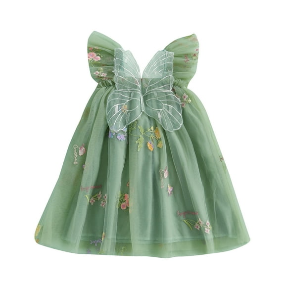 Jkerther Toddler Baby Girl Halloween Costumes Fairy Butterfly Wings 3D Butterfly Sleeveless Tutu Dress Birthday Party Outfits