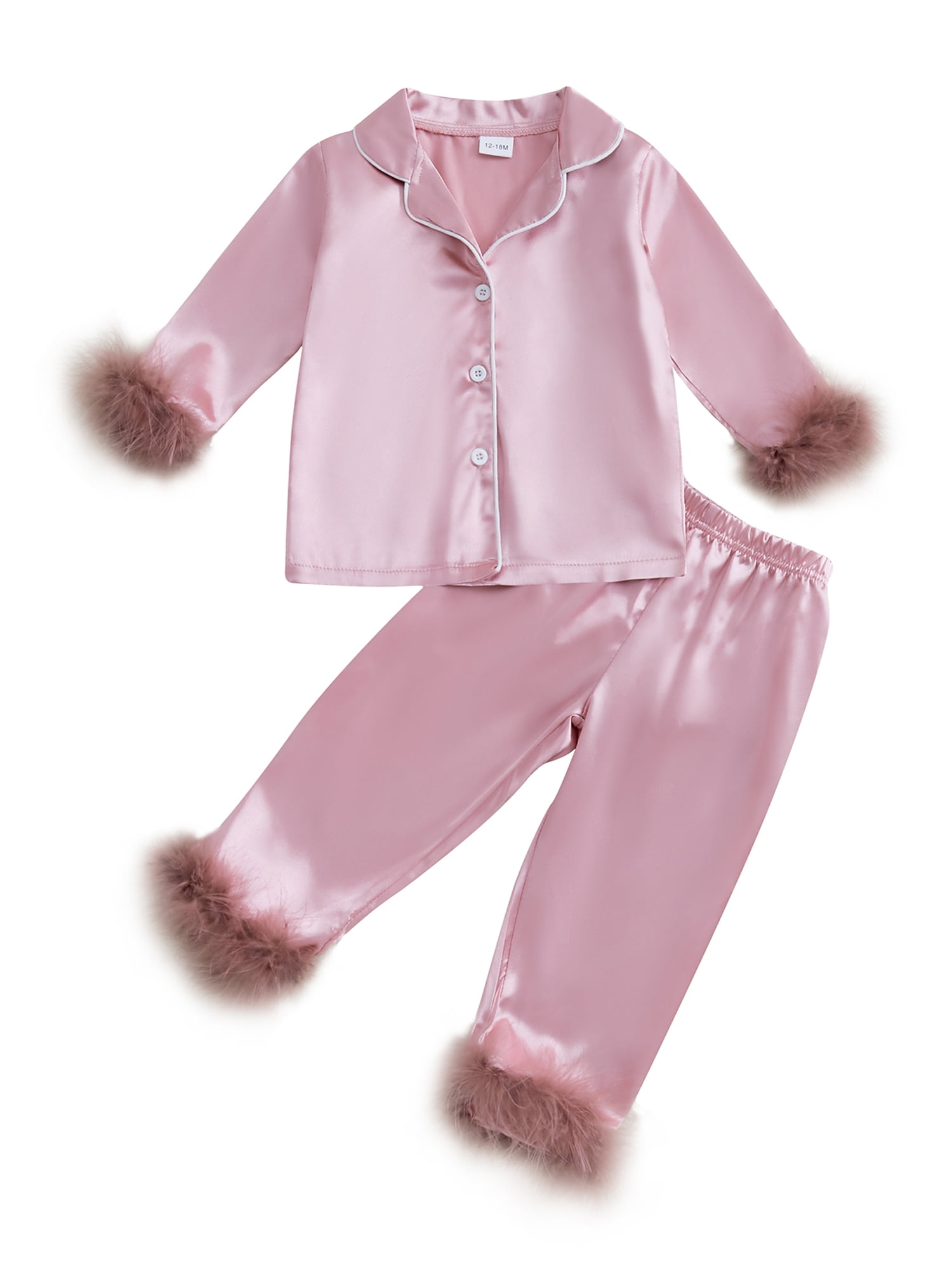 Baby Girl 2 Piece Clothes Set For Casual Wear Blended Pajama Suiting #MKM221