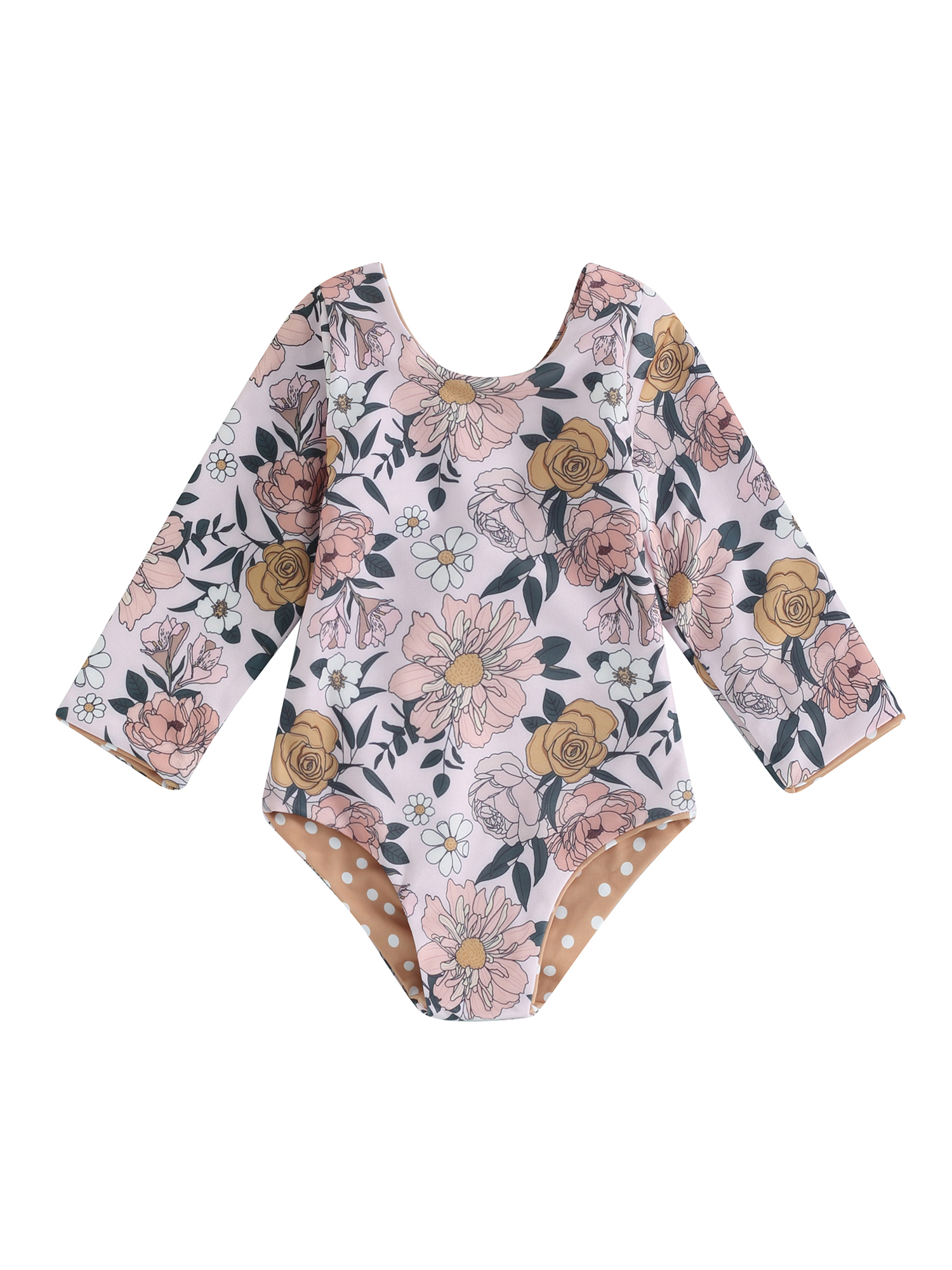 Jkerther Toddler Girls Rash Guard One Piece Swimsuit Rompers Long