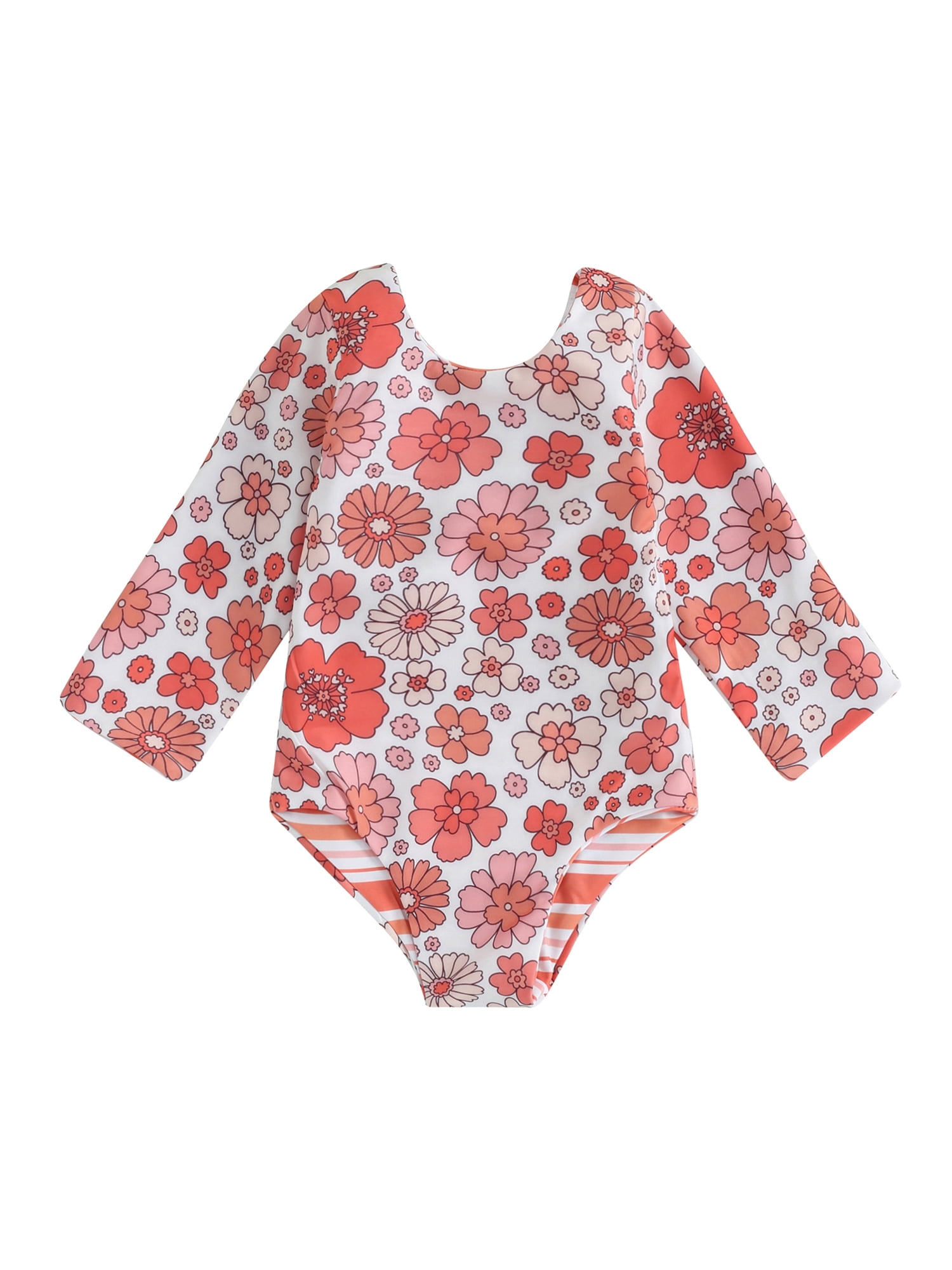 Jkerther Toddler Girls Rash Guard One Piece Swimsuit Rompers Long