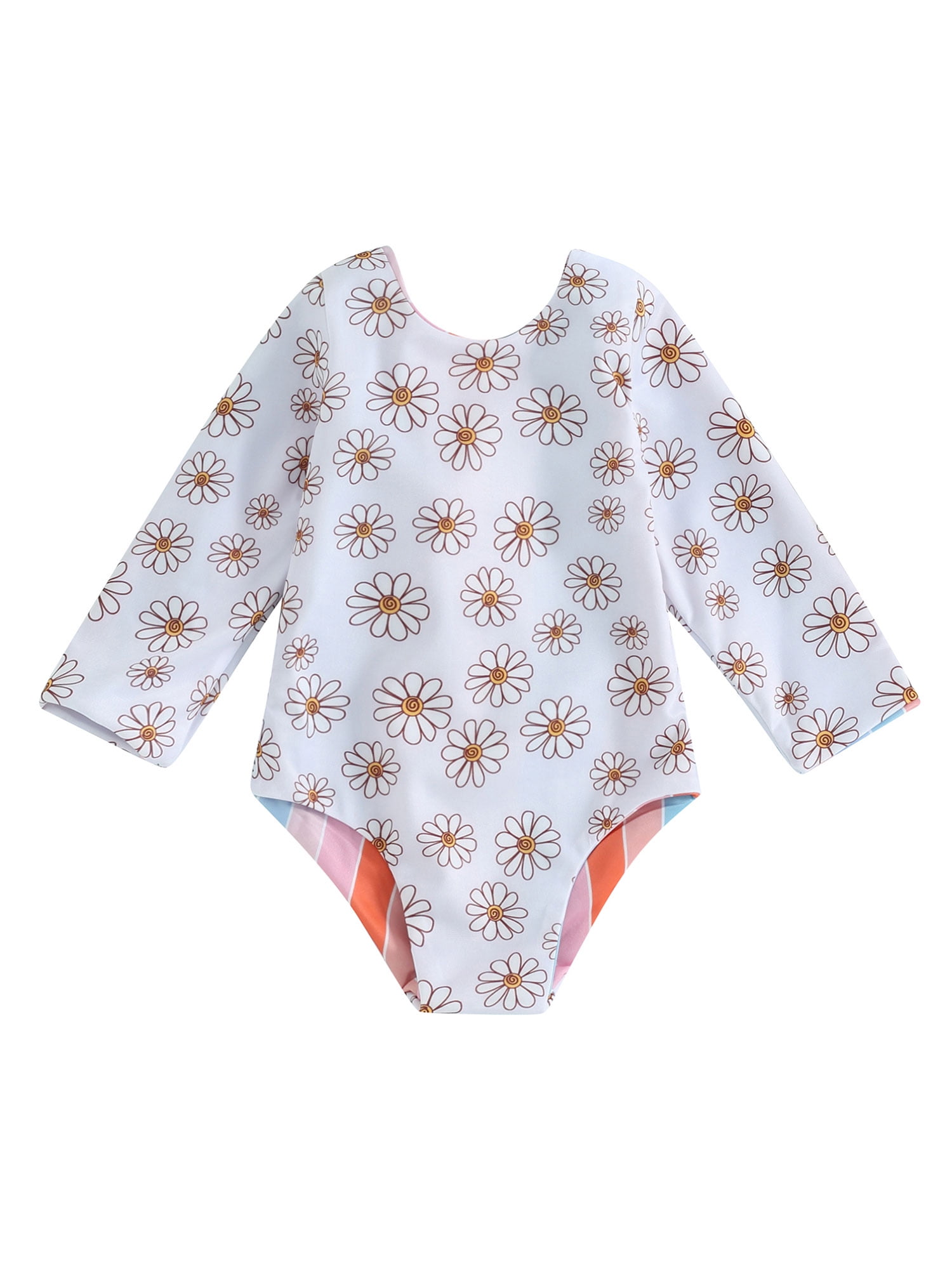 Jkerther Toddler Girls Rash Guard One Piece Swimsuit Rompers Long