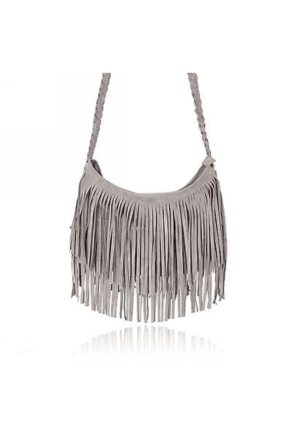 Women Girl Celebrity Tassel Suede Fringe Shoulder Messenger Handbag Cross Body Bag