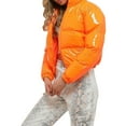 thumbnail image 1 of Jkerther Women Long Sleeve Zip Up Stand Collar Cropped Bubble Down Coats Shiny Metallic Quilted Parkas Winter Puffer Jackets, 1 of 5