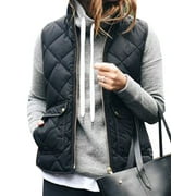 Jkerther Women Puffer Padded Vest Jacket Gilet Ladies Sleeveless Coat Snowsuit Jacket Plus Size