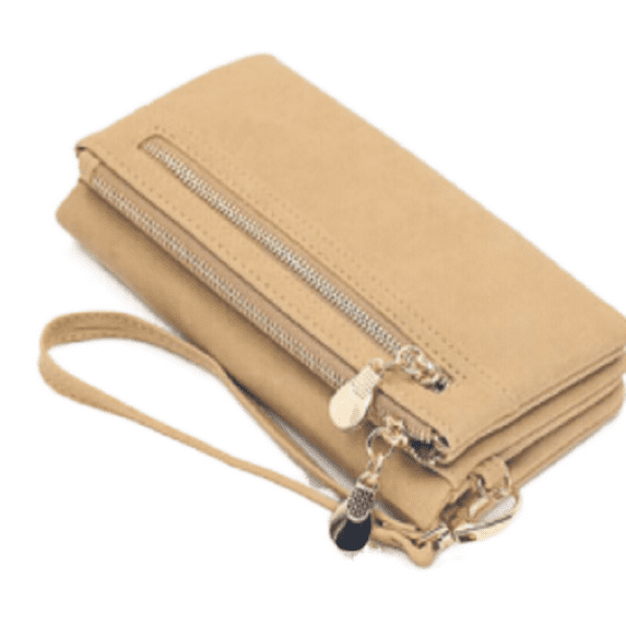 Jkerther Womens Vintage Large Capacity Long Leather Casual Wallet, Brown