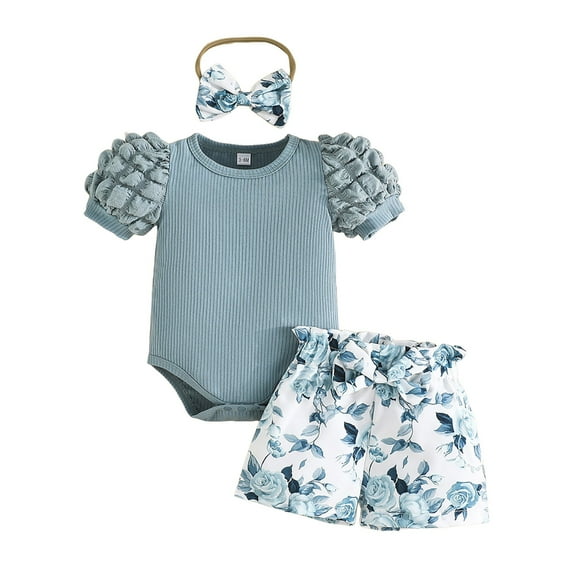 Jkety 6-9 Month Girl Clothes Unisex-baby Short Sleeve Mix & Match Bodysuits(Sky Blue,6-9 Months)