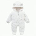 thumbnail image 1 of Jkety Baby Clothes Boy Baby Romper Infant Hooded Jumpsuit Long Sleeve Footed Onesie Outwear Outfits White,6-12 Months, 1 of 7
