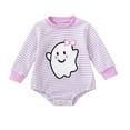 thumbnail image 1 of Jkety Baby Girl Clothes Baby Girl Halloween Outfit Fall My First Halloween Outfits Sweatshirt Bubble Romper Pumpkin Clothes(Purple,6-12 Months), 1 of 4