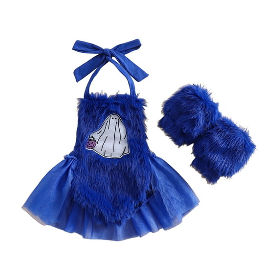 Jkety Baby Outfits Baby Girl Smocked Thanksgiving Outfit Plaid Bubble Romper Embroidery Turkey Fall Clothes(Blue,6-12 Months)