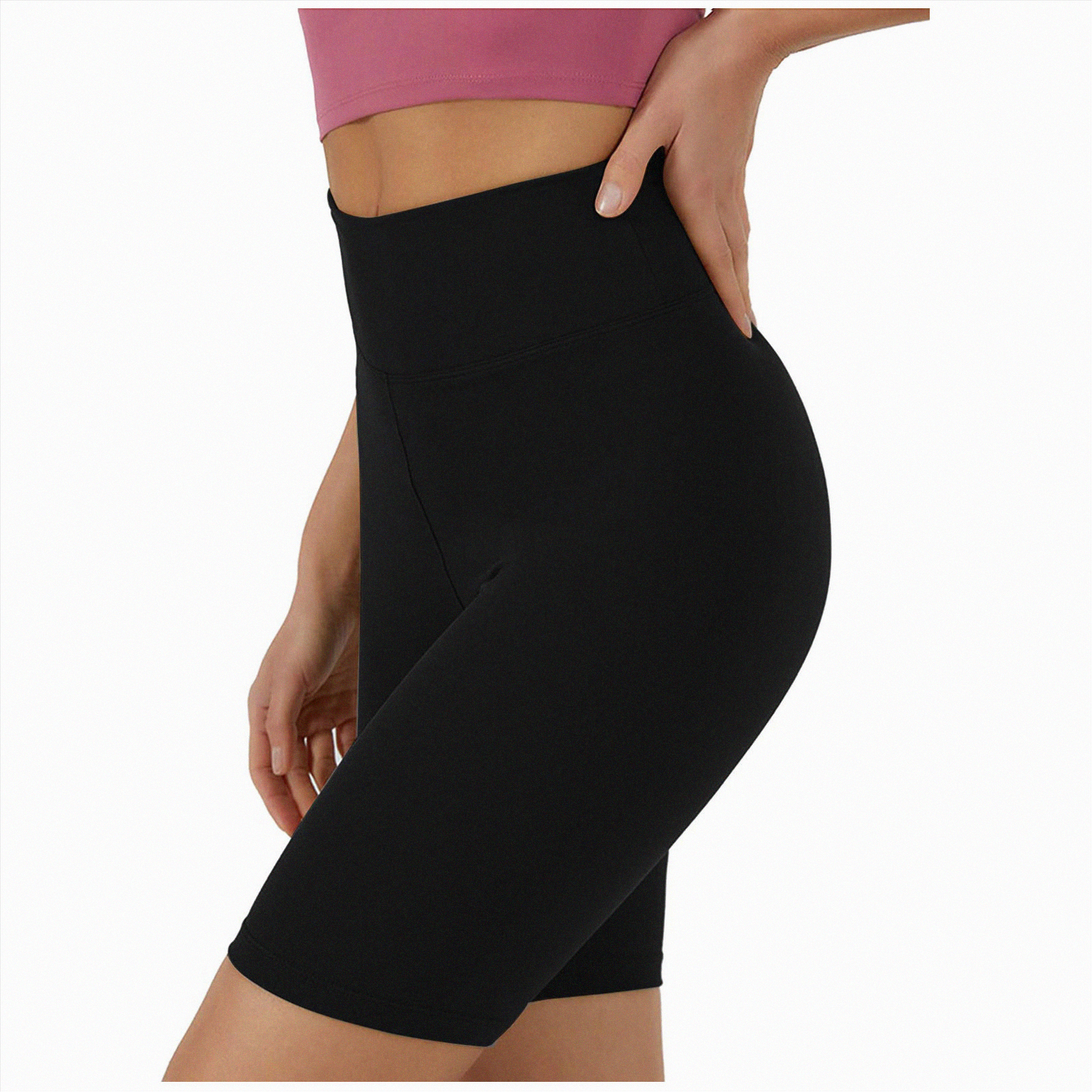 TSUTAYA Women's High Waisted Seamless Biker Shorts - Butt Lifting Gym Shorts With Scrunch, Brown - View #6