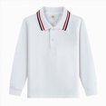 thumbnail image 1 of Jkety Boys Polo Shirts Boys Long Sleeve Polo(White,15-16 Years), 1 of 4