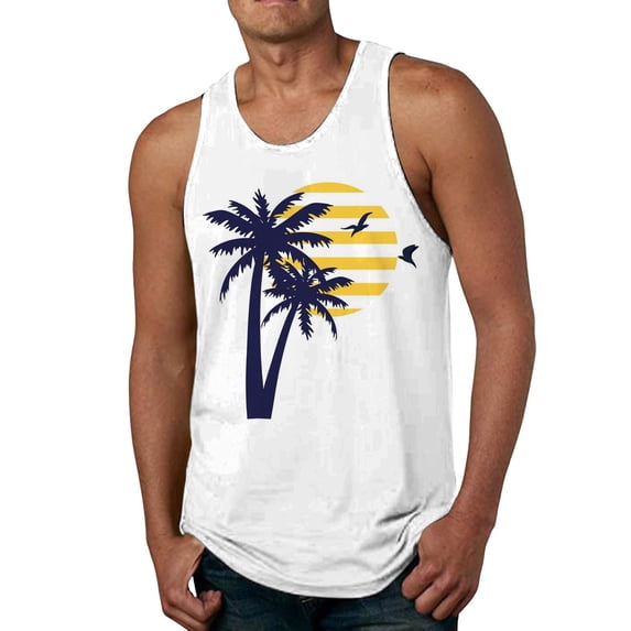 Jkety Camisole Homme 2025 Tanks Tops for Mens Cool Sleeveless Beach Vacation Tank Top Muscle Shirt for Workout Gym Jogging (White,3XL)