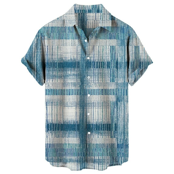 Jkety Chemise Pour Homme Mens Shirts Clearance Men Hawaiian Short Sleeve Beach Shirt Printed Summer Casual Button Down Shirts Light Blue,3XL