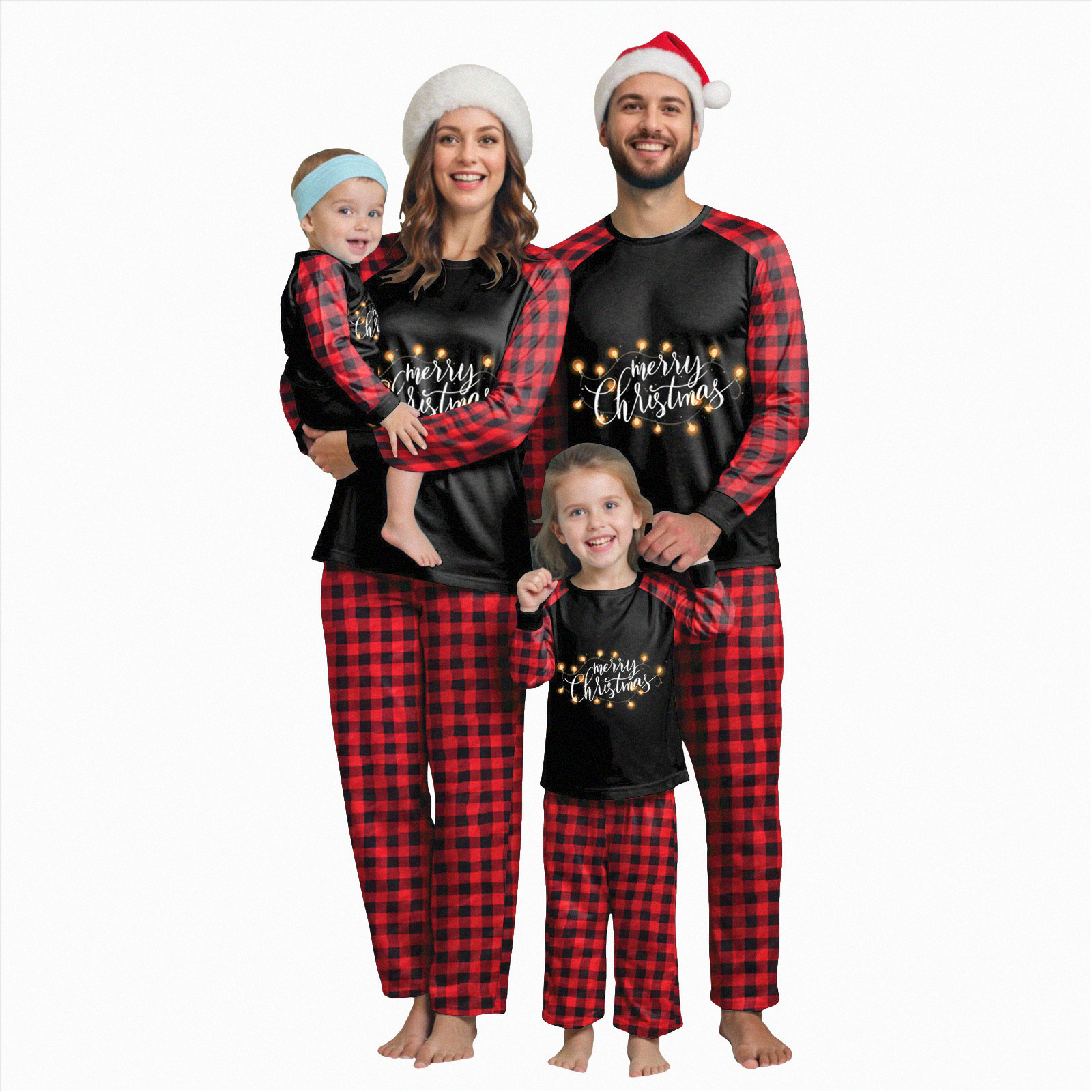 Jkety Christmas Family Pajamas Matching Set Elk Print Holiday PJs ...