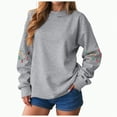 thumbnail image 1 of Jkety Christmas Sweatshirts for Women Christmas Sweatshirts For Women Funny Holiday T Shirts Long Sleeve Snowflake Funny Cute Pullover Sweatshirts Xmas Tree Grey,2XL, 1 of 7