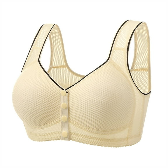 Jkety Comfortable Seamless Full Coverage Bra for Women Wireless Bras with Soft Support Regular Womens Sports Bras Light Yellow,XL
