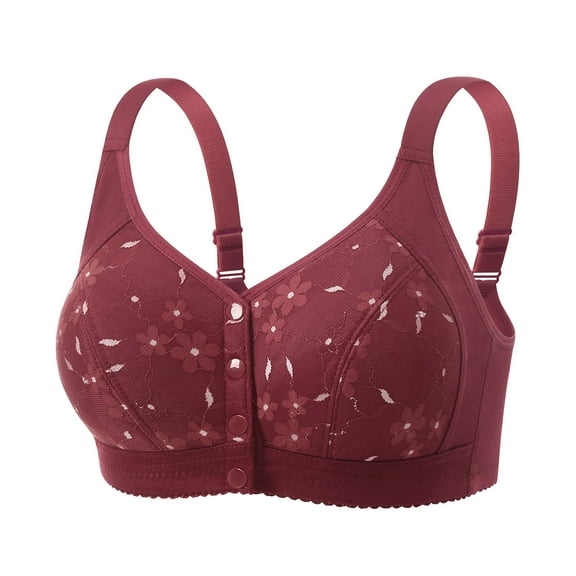 Jkety Cotton Sports Bras for Women Women's Comfort Revolution Full Coverage Wirefree Bra Brick Red,S