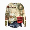 thumbnail image 1 of Jkety Cute Ugly Christmas Sweater Christmas Shirts for Women Long Sleeve Vintage Santa Claus Shirts Fashion Christmas Holiday Tops Light Yellow,2XL, 1 of 7