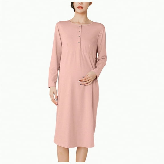Jkety Fall Sweater Dress Long Sleeve Maternity Sweater Dress for Fall Winter Baby Shower & Photoshoot - Women's Pregnancy Maternity Dresses Pink,M