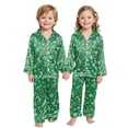 thumbnail image 1 of Jkety Family Christmas Pajamas Matching Sets Satin Long Sleeve Holiday Casual Lounge Soft Xmas Silk Pjs Two Piece Sets, 1 of 5