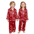 thumbnail image 1 of Jkety Family Christmas Pajamas Matching Sets Satin Long Sleeve Holiday Casual Lounge Soft Xmas Silk Pjs Two Piece Sets, 1 of 5