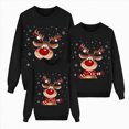 thumbnail image 1 of Jkety Family Christmas Shirts Family Matching Christmas T Shirts Soft Deer Head Print Long Sleeve Crewneck Tops for Family Cozy Set Black,2XL, 1 of 5