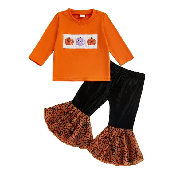 Jkety New Born Clothes Baby Girl My First Halloween Baby Girl Outfit Pumpkin Jumpsuit Romper Cute One Piece Onesie Fall Winter Clothes(Orange,2-3 Years)