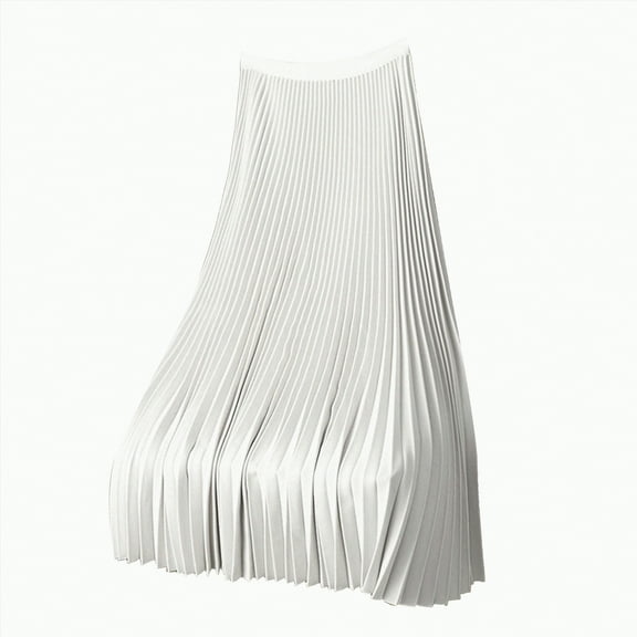 Jkety Flowy Dresses for Women 2025 Summer Spring Boho Long Skirts Dress Floral Print Elastic Waist Split Ruffle High Low Beach Maxi Skirt(White,3XL)