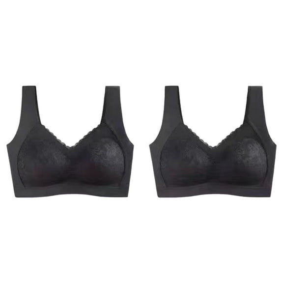 Jkety Front Closure Bras Bras for Women No Underwire - Seamless Bras for Women, Wireless Bra, Adjustable Wirefree Bra Black,M