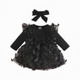 thumbnail image 1 of Jkety Girls Dresses Baby Girls Halloween Dress Toddler Dress Girls Long Sleeve Autumn Winter Dress+Headband Baby Girls Lapel Dress Black,3-6 Months, 1 of 4