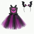 thumbnail image 1 of Jkety Girls Halloween Dress Crafty Little Witch Girl's Halloween Fancy-Dress Costume for Toddler Purple,5-6 Years, 1 of 7