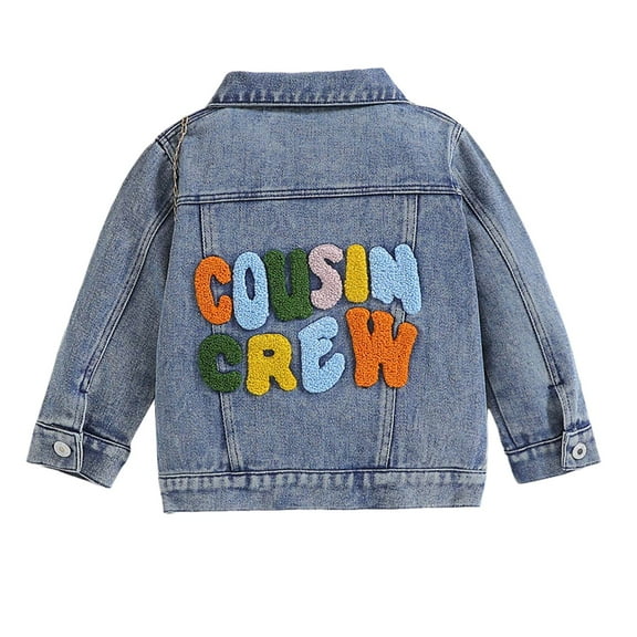 Jkety Girls' Outerwear Jackets & Coats Girls Boys Jean Jacket for Trendy Cozy Soft Ripped Denim Coat Casual Outerwear School Travel Teen Gift Orange,4-5 Years