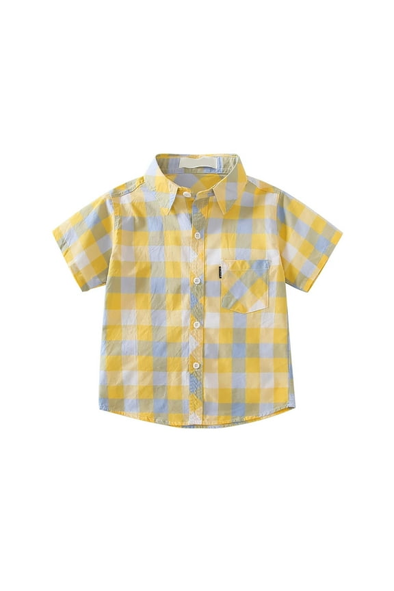 Girls Shirt Girls' School Uniform Short Sleeve Polo Shirt, Button Closure, Comfortable & Soft Interlock Fabric Gold,3-4 Years